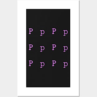 Pink Typewriter Letter P Posters and Art